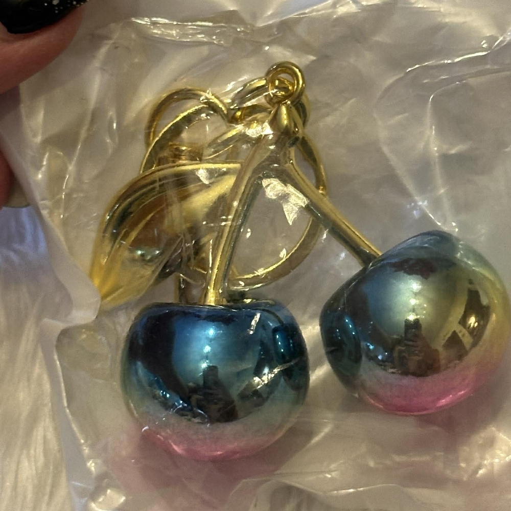 Gold and Multicolor Cherry Keychain Multiple Options Buyers Choice